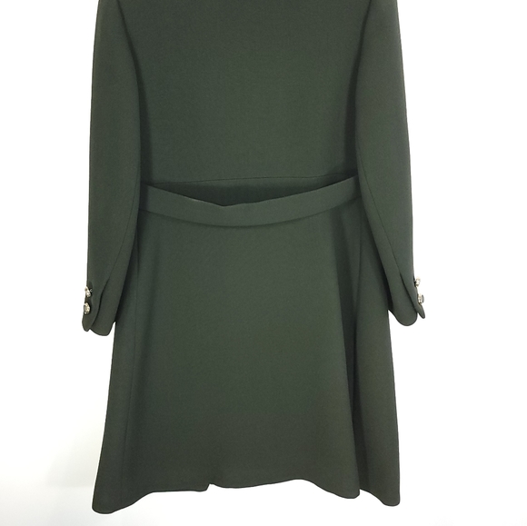 Vtg Lord & Taylor Coat Women's S? Faux Fur Collar Green Lined Retro Look - Picture 4 of 13